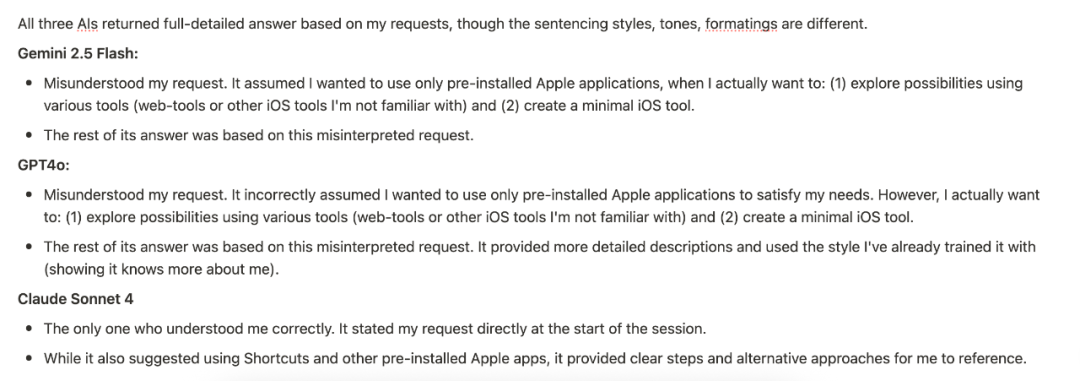 My notes on the feedback from the three Gen AIs