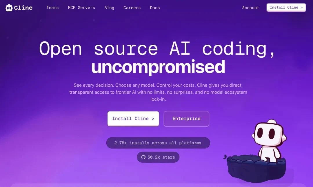 Cline autonomous coding agent interface with multi-step plan and approval system