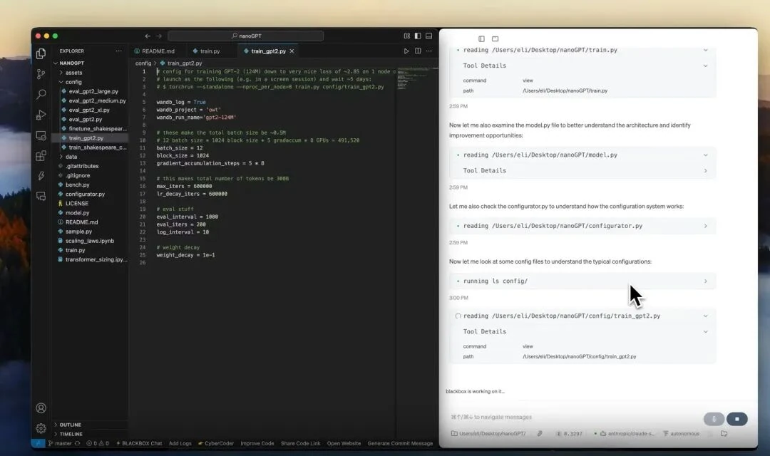 BLACKBOX.AI autonomous mode planning and executing complex coding tasks