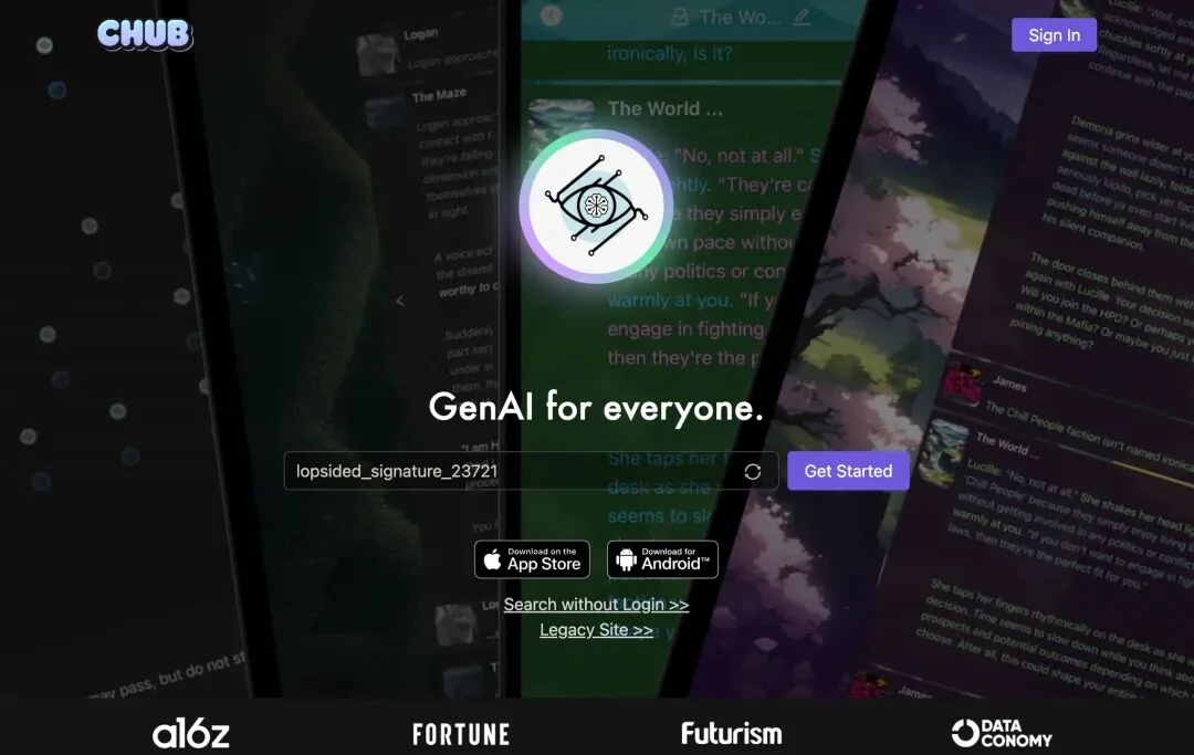 ChubAI creative character interaction platform with customization freedom