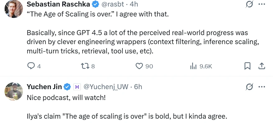 Ilya Sutskever interview with Dwarkesh Patel discussing the end of the Age of Scaling and the transition to the Age of Research in AI development